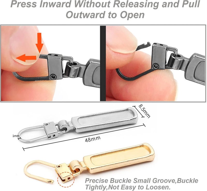 Mizeer Zipper Pull Replacement for Small Holes Zipper, Detachable Zipper Tab Repair for Clothing Jackets Boots - Image 3